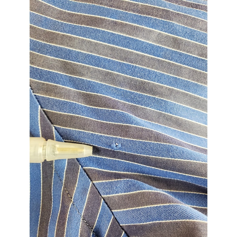 Eton Contemporary Shirt Mens 16.5 42 Blue Striped Button Up Long Sleeve Cotton - Picture 13 of 14